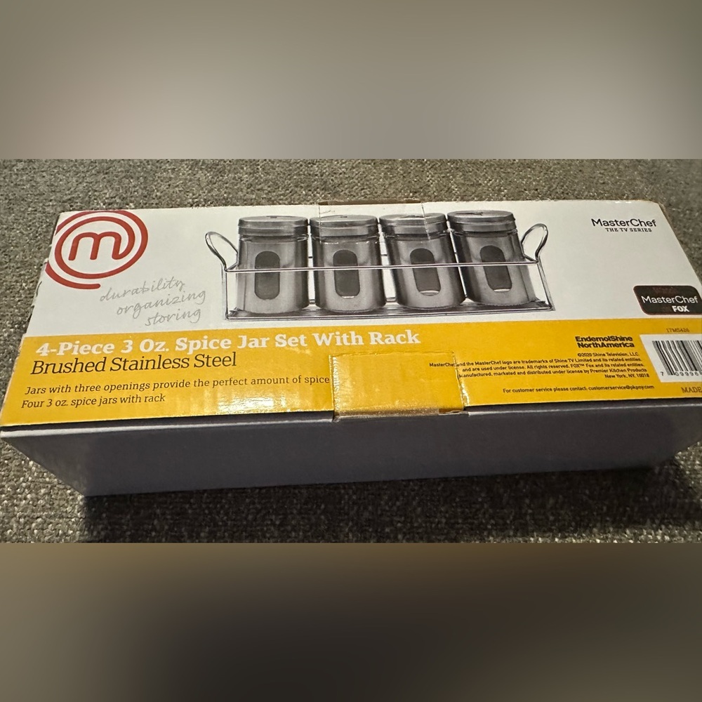 Spice Jars Master Chef Set Of 4 With Rack
New - Picture 3 of 4